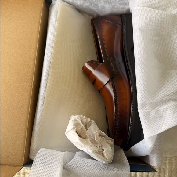 Cole Haan Shiny Brown Leather Loafers